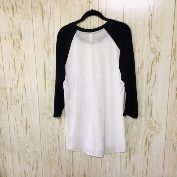 NWOT Alternative Black & White Baseball Tee XL - Picture 4 of 6
